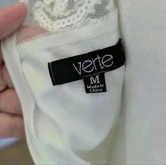 White Verte Beaded And Sequined Cocktail Homecoming Dress Size M - Picture 7 of 11